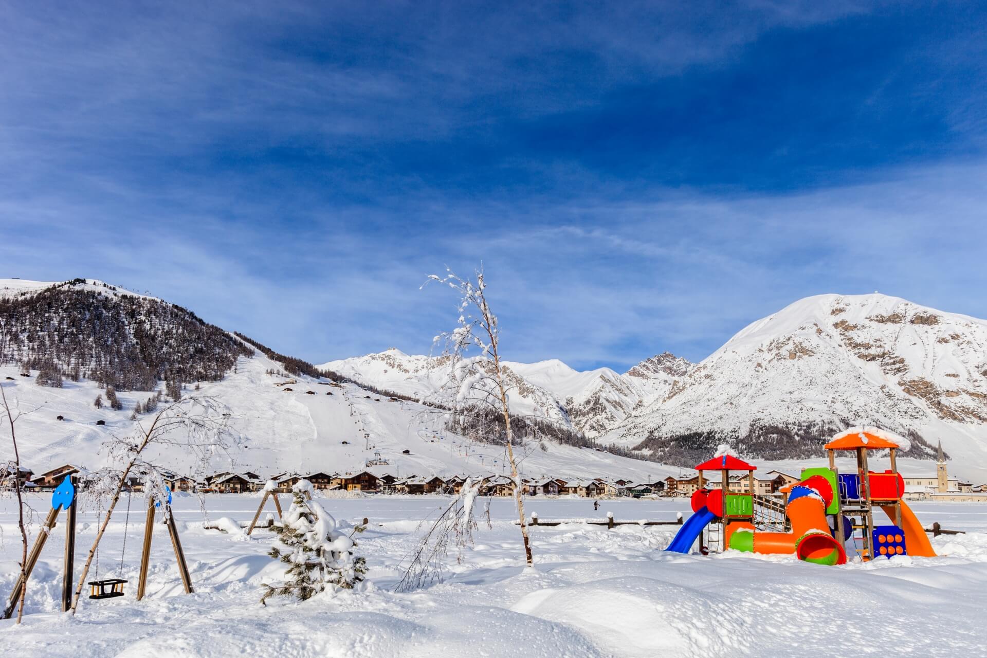 playground with snow in Livigno